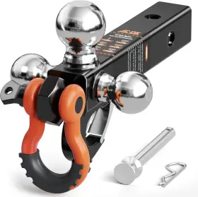 30006 Ac-dk Tri Ball Mount Trailer Hitch With Pin Tow Hook And Clevis Shackle Fits