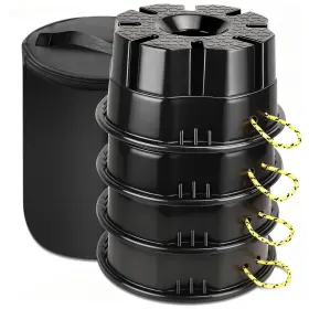 Dk-09 Aiqeek Trailer Jack Block 6 In Rv Leveling Blocks With Storage Bag Heavy-duty