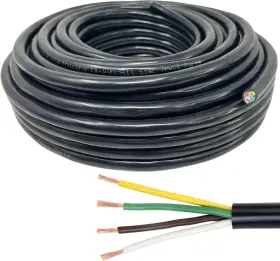 Astp144cca100ft-a All Star Truck Parts Heavy Duty 14 Gauge 4 Way Cca Conductor 100 Feet White Brown Yellow Green