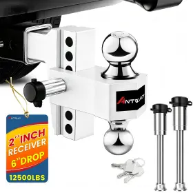 312006 Antbay Adjustable Receiver Hitch Lock Anti-theft Aluminum Trailer Accessory