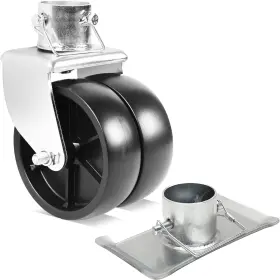Ar-pro 810071110726 Dual Trailer Swirl Jack Caster Wheel Footplate - 6 Inch Black