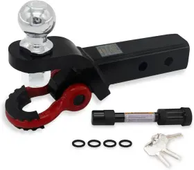 Tb013 Autdour 2 Trailer Hitch Ball Mount With Tow Shackle And 3/4 Inch Pin Clip For Heavy