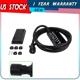 Adp16054da731s Autodayplus Rv Trailer Cord Heavy Duty 7 Way Plug Inline Junction Box Waterproof 12ft