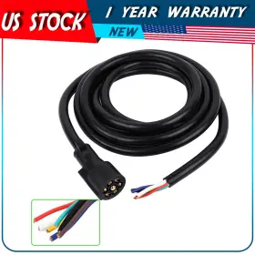 Adp16076da753s Autodayplus 7-way Electrical Plug 12 Feet Cable Rv Towing Trailer Brake Wiring Harness
