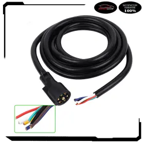 Add16075331r Autoutdoor 7 Way Trailer End Molded Plug With 12 Feet Of Jacketed Wires Rv Double Contact