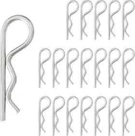 L0910 Auxbc 20pcs M3 X 60mm R Clips Hitch Pins Galvanized Carbon Steel