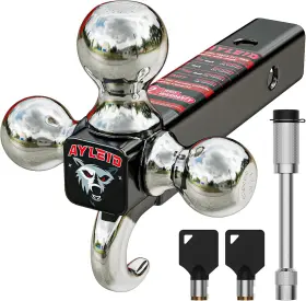 Ay4-jp40-l Ayleid Trailer Hitch Tri-ball Mount With Hook And Pin Balls B-classic Lock