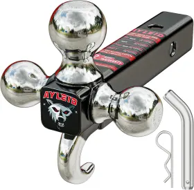 Ay4-jp40 Ayleid Trailer Hitch Tri-ball Mount With Hook And Pin Balls Sized A-classic