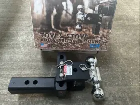 10037 B W Trailer Hitches B&w Tow And Stow Adjustable Hitch Ball Mount - 2 Inch 5/16 Nib