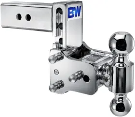 20037 B&w Trailer Hitches Chrome Tow And Stow Adjustable Hitch Ball Mount -