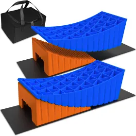 Bb2166 Bebobly Camper Leveler 2 Pack Rv Leveling Blocks Wheel Chocks Blue