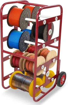 9534 Bisupply Wire Spool Rack Cable Caddy Red - Wiring 10 Axle White Black