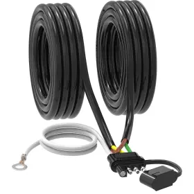 7-th-50ft-5w4p Brand Malictele 4 Pin 5 Wire Trailer Wiring Harness Kit 50ft 16awg Core With