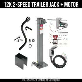 183416 Bulldog 12000lb 2-speed Trailer Jack Planetary Gearbox Manual Override Crank