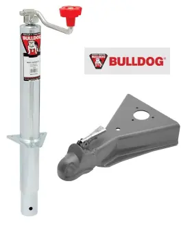 Btjc65 Bulldog 2k Round A-frame Trailer Jack W 12.5k Cast Head Coupler For 2-5/16 Inch Ball