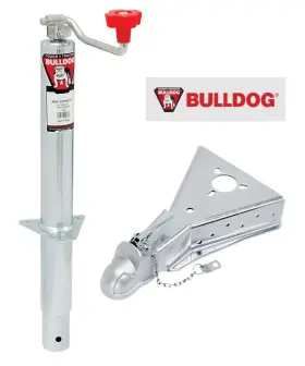 Btjc66 Bulldog 2k Round A-frame Trailer Jack With 15k Cast Head Coupler For 2-5/16 Inch Ball
