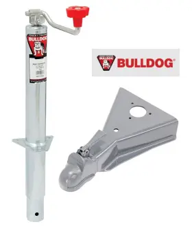 Btjc67 Bulldog 2k Round A-frame Trailer Jack With 15k Cast Head Coupler For 2-5/16 Inch Ball