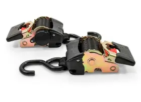Camco 014717500302 50030 Tie Down Straps 2 Inch Width Retractable - 5.5ft Bolt-on