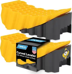 21021 Camco Curved Camper/rv Leveler And Wheel Chock Features Hd Honeycomb