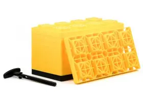 44515 Camco Fasten Leveling Blocks 10-pack With T-handle 4x2 Yellow