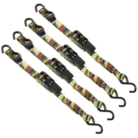 32575 Cargoloc Ratchet Tie Downs 4 Pc. 1 Inch X 8ft 1000 Lbs - S-hooks Camo