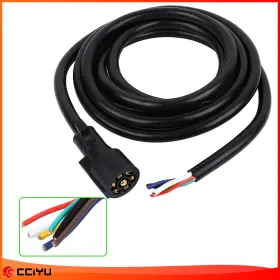 Ze1159730116075301g Cciyu 7-way Rv Tow Plug Harness Molded Trailer End With 12 Ft Cable Heavy Duty Insulated