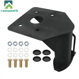 Cg619839ld Coolgood18 Rv 12 Inch 5th Wheel To Black Goose Neck Ball Adapter With 7 3/4 Forward Offset