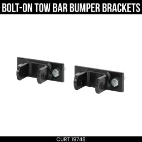 19748 Curt Adjustable Bolt-on Tow Bar Bumper Brackets Two Pack