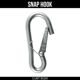 81261 Curt Snap Hook Trailer Safety Chain Carabiner Clip 3/8 In Diameter 2000 Lb
