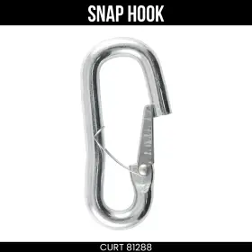 81288 Curt Snap Hook Trailer Safety Chain Carabiner Clip 9/16 Inch Diameter 5 000 Lbs