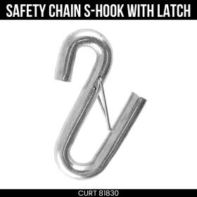 81830 Curt 17/32 Inch Certified Trailer Safety Chain S-hook With Latch 7 600 Lbs