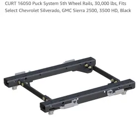 16050 Curt Manufacturing 25k Lbs Puck System 5th Wheel Adapter With Rails Fits Select Chevy Ford Gmc