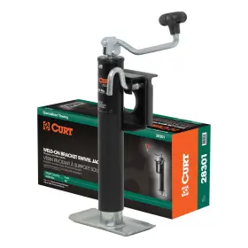 28301 Curt Manufacturing Bracket-mount Swivel Jack With Top Handle 2 000 Lbs. 10 Inch Travel Packaged