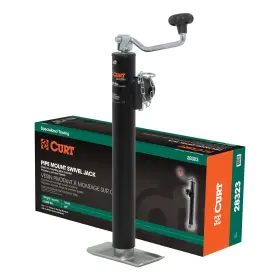 28323 Curt Manufacturing Pipe-mount Swivel Jack With Top Handle 2 000 Lbs. 15 Inch Travel Packaged