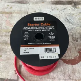 El704102 Deka 04608 Starter Cable Roll 100 Ft. Red 4 Gauge Rated At 60v /