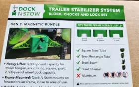 Gen-1b Dock N Stow Gen 1 Bundle Trailer Tongue Stabilizer System Green
