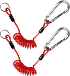 Dpei Xuan 795890187930 2pcs Breakaway Trailer Cable Brake Rv Stainless 4 Foot 2 Red
