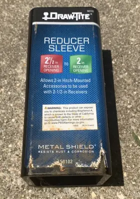 58102 Draw-tite Reducer Sleeve 2-1/2 Inch - 2 Metal Shield