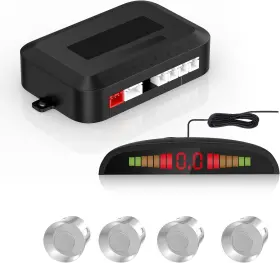 Led068-sr Ekylin Car Auto Vehicle Reverse Backup Radar System With 4 Parking Silver