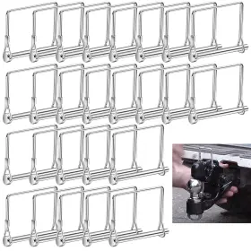 Tpa-001 Elesunory 40 Pcs Trailer Hitch Pin Square Coupler 1/4 Inch Safety Shaft Silver