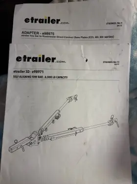 E98971 Etrailer Sd Self -aligning Tow Bar With Adapter. 6 000 Lb Capacity