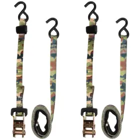 Everest S21125 2pk 1in X 12ft Camo Ratchet Tie Down Straps Heavy Duty 3000lbs Bs With Storage Bag