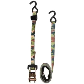 Everest S21155 4pk 1in X 15ft Camo Ratchet Tie Down Straps Heavy Duty 3000lbs Bs With Storage Bag