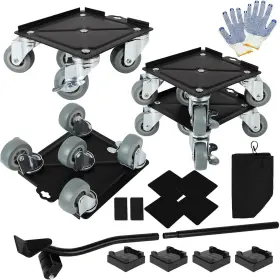 133796 Fahkns Upgrade Large Furniture Dolly Movers Black-6.3inch 6.3inch Black