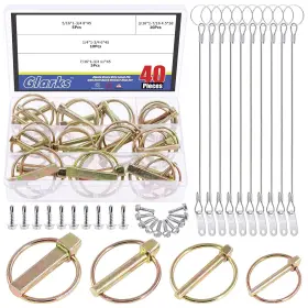 2270 Glarks 50pcs Heavy Duty Lynch Pin With Lanyard Cable Set 30pcs P Inch