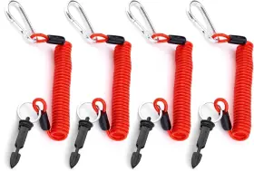 1058117 Gosknor 4pcs Trailer Breakaway Cables 6 Ft Heavy Duty Spring Towing Coiled Wire