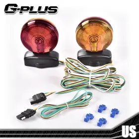 Gpl07156632 Gplusmotor For 12v Magnetic Towing Tow Light Trailer Rv Dolly Tail Towed Lamp Amber/red