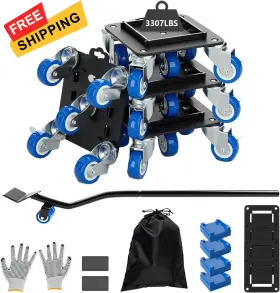 3307lbs.load Guoxiaoyimo Xkbyc-1 Heavy Duty Furniture Dolly With Baffle Big Wheel Blue