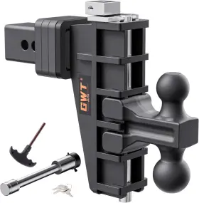 Ga-24 Gwtauto Dual-ball Adjustable Trailer Hitch 2 Inch &2-5/16 Fits 2.5 Receiver