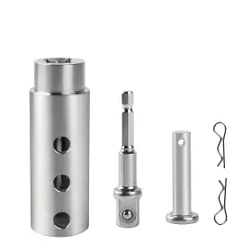 Tjda-001 Gxzz Trailer Jack Drill Adapter 1 Inch Drive Shaft Stainless Steel Heavy Silver